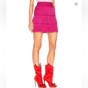Alberta Ferretti Pink Fringe Skirt